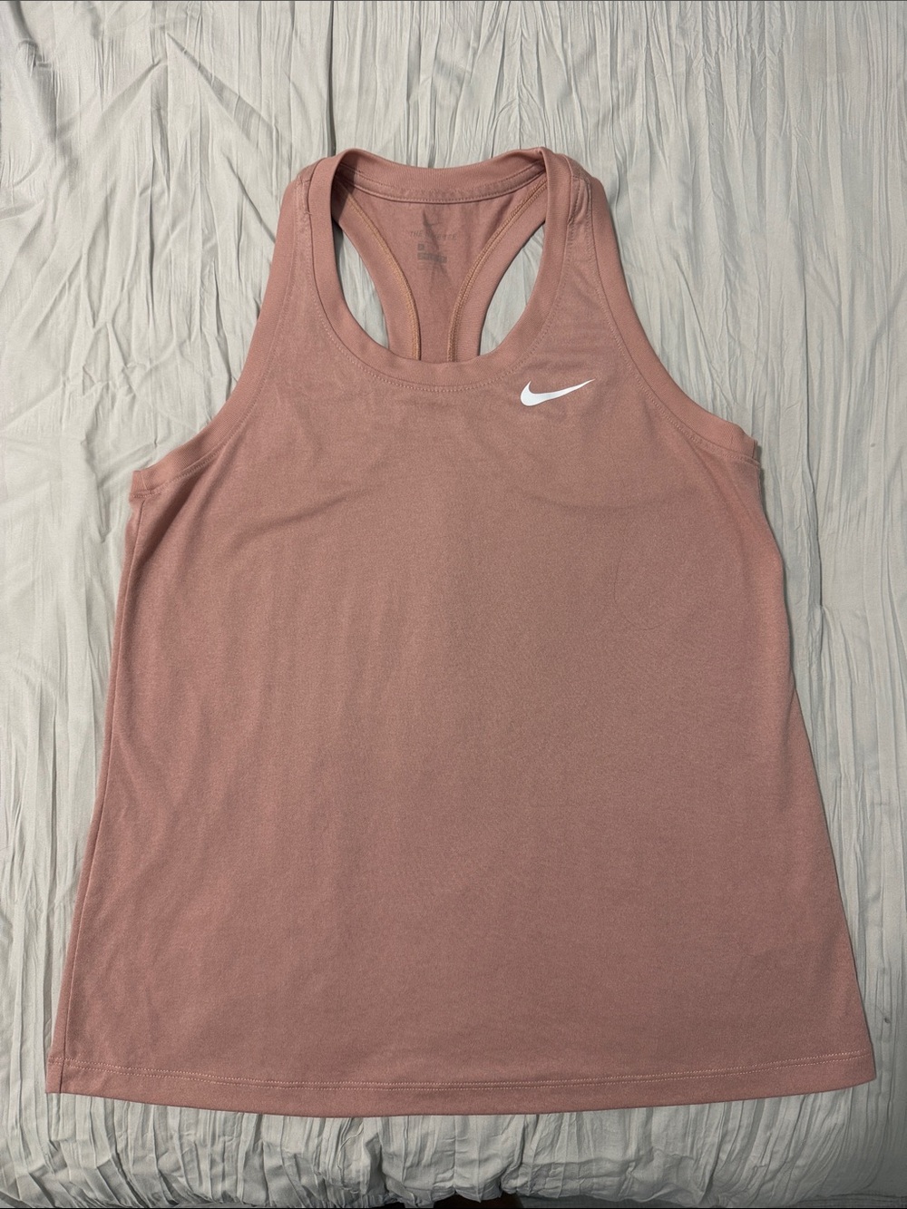Nike Women's Dusty Pink Racerback Tank with White Swoosh
